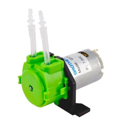 12V Peristaltik Su Pompası - Yeşil, L Braket, 100 ml/d (NKP-DCL-S10G)