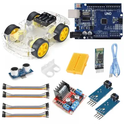 Arduino Bluetooth Kontrollü 4wd Çizgi İzleyen, Engelden Kaçan Robot Araba Kiti