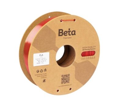 Beta PLA-Magic Silk 1.75mm Filament - 1kg, Red Green