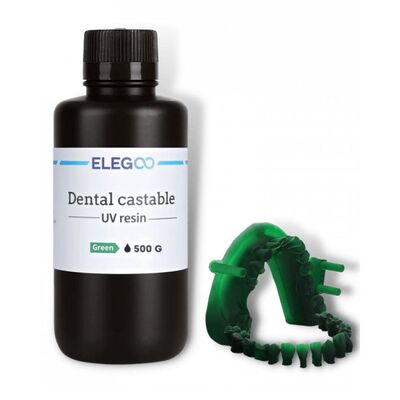 ELEGOO Dental Castable (Diş Kalıp için Döküm) UV Reçine - Green, 0.5kg