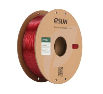 ESUN 1.75mm e-TPU (eTPU-95A) Esnek Filament - Transparan Kırmızı, 1kg