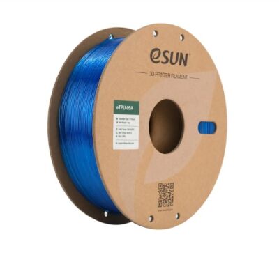 ESUN 1.75mm e-TPU (eTPU-95A) Esnek Filament - Transparan Mavi, 1kg