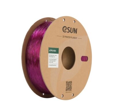 ESUN 1.75mm e-TPU (eTPU-95A) Esnek Filament - Transparan Mor, 1kg