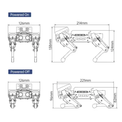 Hiwonder MechDog Açık Kaynak AI Robot Köpek Standart Kit ( ESP32 Kontrollü)