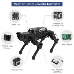 Hiwonder PuppyPi Pro Quadruped Robot Köpek (Raspberry Pi 5 8GB ile Yapay Görme) - Thumbnail