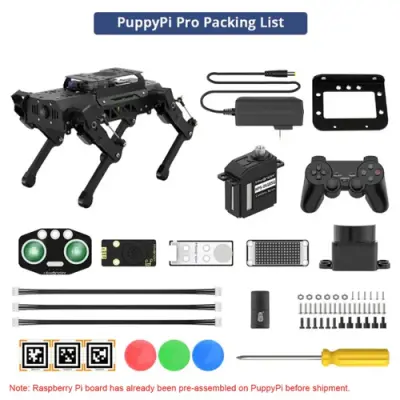 Hiwonder PuppyPi Pro Quadruped Robot Köpek (Raspberry Pi 5 4GB ile Yapay Görme)