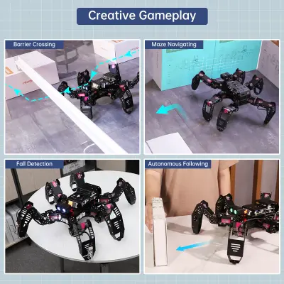 Hiwonder Spiderbot Hexapod Arduino Destekli Robot Örümcek Kiti (Advanced Paket)