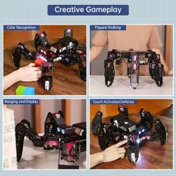 Hiwonder Spiderbot Hexapod Arduino Destekli Robot Örümcek Kiti (Advanced Paket) - Thumbnail