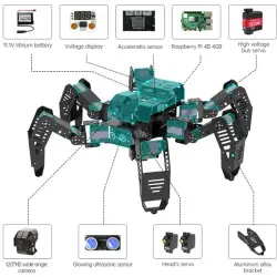 Hiwonder SpiderPi AI Görüntü İşleyen Hexapod Örümcek Robot (Raspbery Pi 4 4Gb) - Thumbnail