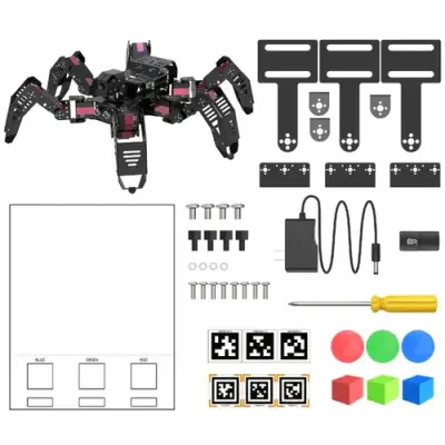 Hiwonder SpiderPi AI Görüntü İşleyen Hexapod Örümcek Robot (Raspbery Pi 4 4Gb)