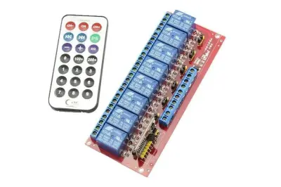 IR Kumandalı Röle Kartı - 12V, 8 Kanal