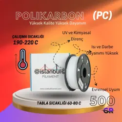 İstanbul Filament PC Polikarbonat 1.75mm Filament - Natural, 0.5Kg - Thumbnail