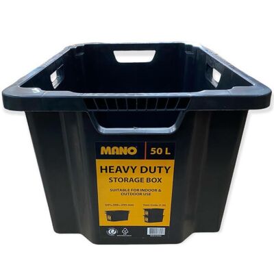 Mano DMC-50 İstiflenebilir 50L Plastik Kasa - Siyah