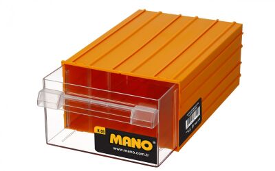 Mano K-55 Plastik Çekmeceli Kutu - Sarı, 212 x 302 x 126mm