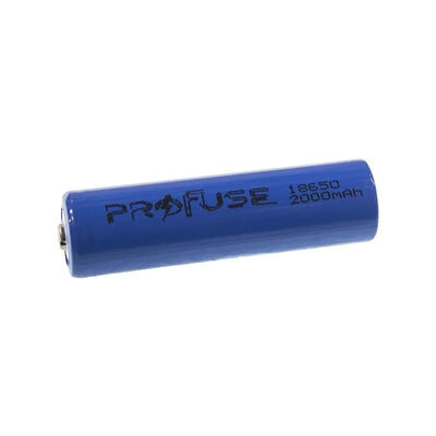 Profuse 18650 Li-ion (Lityum iyon) Şarjlı Pil - 3.7V, 2000mAh, Başlı