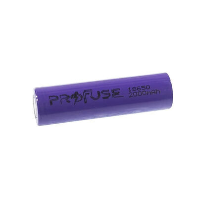 Profuse 18650 Li-ion (Lityum iyon) Şarjlı Pil - 3.7V, 2000mAh, Başsız