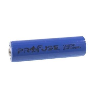 Profuse 18650 Li-ion (Lityum iyon) Şarjlı Pil - 3.7V, 2400mAh, Başlı