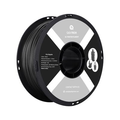 QİDİ Tech 1.75mm PLA Rapido Yüksek Hızlı Filament - 1kg, SİYAH