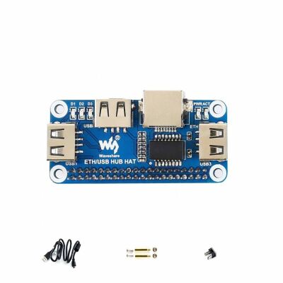 Raspberry Pi Ethernet/USB HAT (3 USB port + 1 Ethernet)