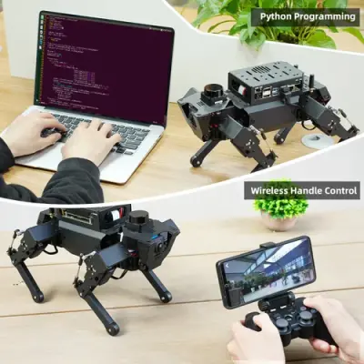 ROSPug Quadruped Bionik Robot Köpek (Jetson NANO Entegre, ROS ve Pyton Desteği)