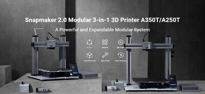 Snapmaker 2.0 A350T Modüler 3 in 1 3D Yazıcı : 3DP, 1.6W Lazer, CNC