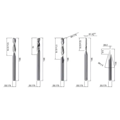 Snapmaker CNC Bits, 5 adet