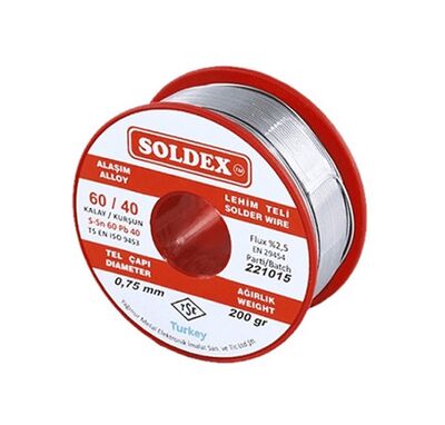 Soldex Lehim Teli 0.75mm 200gr | Sn60 - Pb40 (60/40) | 600752