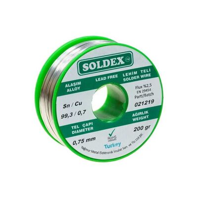 Soldex Kurşunsuz Lehim Teli 0,75 mm 200 gr