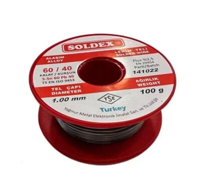 Soldex Lehim Teli 1mm 100Gr | Sn60 - Pb40 (60/40) | 601001