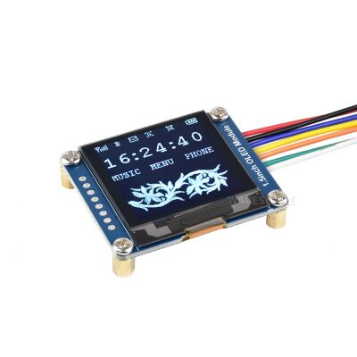 Waveshare 1.5 inç OLED Ekran - 128x128, 16 Grayscale, SPI/I2C, 13992