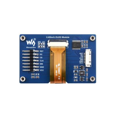 Waveshare 2.42 inç OLED Ekran - 128×64, SPI / I2C, Beyaz, 25742